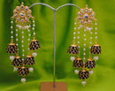 Goldpolish black and white earring-2640
