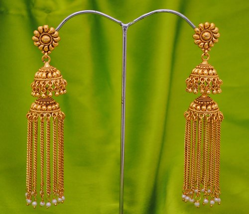 Goldpolish jhumi earring-2644