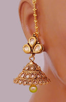 Gooldpolish white jhumi earring-2647