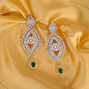 Beautiful Emerald green and white diamond Earring-2680