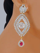 Goldpolish ruby red and white diamond set-2683