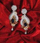 Goldpolish blue and white diamond earring-2684