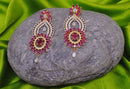 Godlpolish ruby red and white earring-2686
