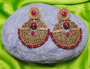 Goldpolish maroon earring-2695