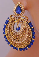 Goldpolish blue earring-2699
