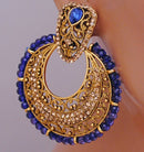 Goldpolish blue earring-2704