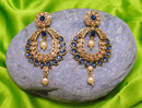 Goldpolish neelam blue earring-2707