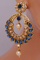 Goldpolish neelam blue earring-2707