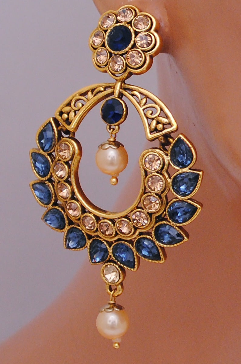 Goldpolish neelam blue earring-2707