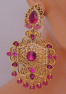 Goldpolish hot pink earring-2720
