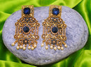 Goldpolish blue earring-2722