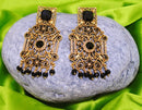 Goldpolish black earring-2723