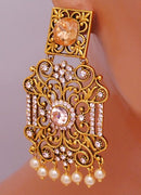 Goldpolish peach earring-2725