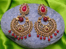 Goldpolish ruby red earring-2730