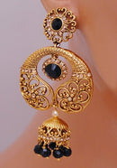 Goldpolish black earring-2735
