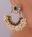 Goldpolish emerald green earring-2738