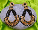 Goldpolish black earring-2751