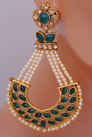 Goldpolish emerald green earring-2752