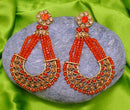 Goldpolish orange earring-2755