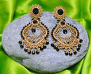 Goldpolish black earring-2761