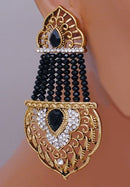 Goldpolish black and white earring-2764