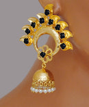 Goldpolish black earring-2773
