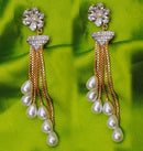 Goldpolish white earring-2777