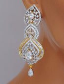 Goldpolish white diamond earring-2781