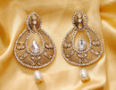 Goldpolish white earring-2785