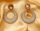 Goldpolish white earring-2789