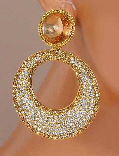 Goldpolish white earring-2789