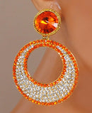 Goldpolish orange and white earring-2792