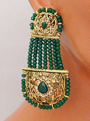Goldpolish emerald green earring-2822