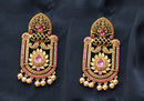 Goldpolish Pink Earring-2825