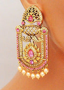 Goldpolish Pink Earring-2825