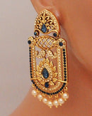 Goldpolish blue Earring-2826