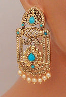 Goldpolish firozi Earring-2827