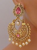 Goldpolish Pink and golden earring-2828