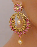 Goldpolish pink and golden Earring-2830