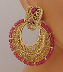 Goldpolish fusicha pink and golden Earring-2838