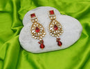 Goldpolish maroon and white earring-2220