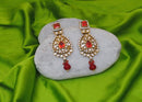 goldpolih red and white earring-2223