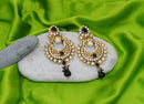 Goldpolish black and white earring-2233