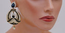 Goldpolish black and white earring-2239