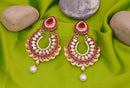 Goldpolish fusicha pink and white earring-2253