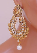 Goldpolish white earring-2255