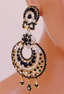 Goldpolish black and white earring-2257