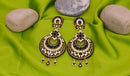 Goldpolish black and white earring-2257