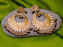 Goldpolish black and white earring-2264