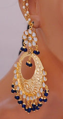 Golpolish deep blue and white earring-2268